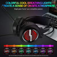 T-WOLF H130 Rgb Headphone Komputer Gamer Dengan Mikrofon Peredam Kebisingan Headset Gaming Berkabel & Headphone untuk Desktop Pc Gamer