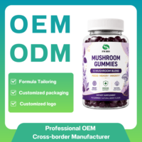 Approvisionnement direct usine : Gummies au mélange de 10 champignons, supplément végétalien aux champignons, saveur naturelle de baies, GMP, OEM, ODM, service d'emballage personnalisé avec logo