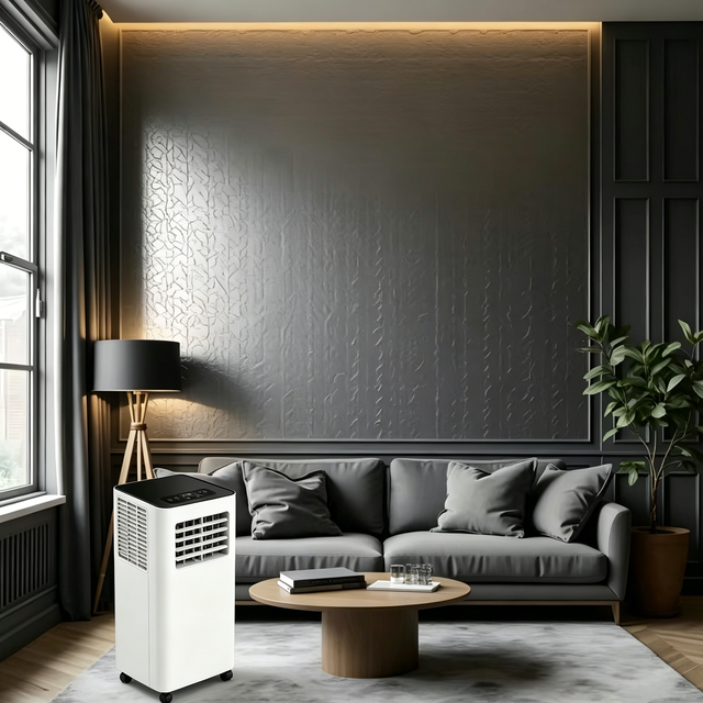 Installation-Free Electric Portable Air Conditioner Universal Wheels 5000 BTU Single Cool AC Unit for Home Bedroom Hotel Use