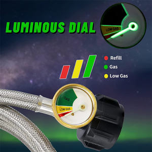 Manguera de Gas Propano Yuanming YM020001 Qcc1/Type1 de 1-20 Lb, Manguera de PVC Trenzada de Acero Inoxidable, Superficie Lisa, Medidor de Presión, Portátil - Product Image 6