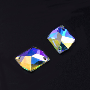 Strass en verre cosmique de qualité supérieure 13x17 et 17x21 mm à coudre pour sacs, vêtements et chaussures - Product Image 2