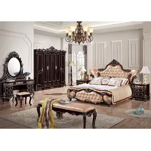 Luxury Classical European style furniture bedroom sets antique royal king home furniture bedroom set