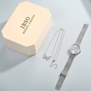 IBSO Women Business Quartz Stainless Steel Alloy <strong>Watch</strong> <strong>Set</strong> <strong>Rose</strong> <strong>Gold</strong> Waterproof - Product Image 4