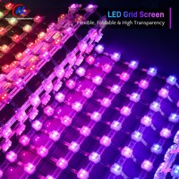 Vente directe d'usine, écran de grille LED programmable DMX512 SPI, pliable, IP67, façade de bâtiment, écran de grille flexible P50