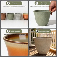 Pot Bunga Besar Minimalis Modern Berbentuk Lonceng dari Resin, Tahan Suhu Tinggi, Warna Gradasi Mewah untuk Taman Rumah Tangga