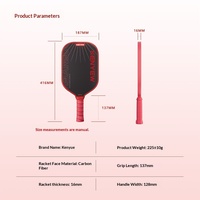 Raquette de pickleball de type offensif rouge personnalisée en usine, noyau EPP, fibre de carbone T700, nouveau modèle compétitif professionnel