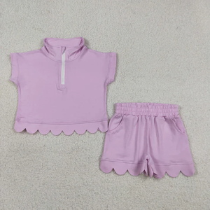 New Arrive Kids <b>Clothes</b> Outfits Baby Girls Kids Sleeveless Scallop Shorts Set Cotton Kids <b>Clothes</b> - Product Image 3