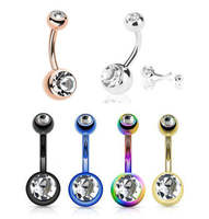 Promotion : Bijou de piercing pour nombril en acier inoxydable plaqué or, style barbell, en acier chirurgical, pour femmes, mariages