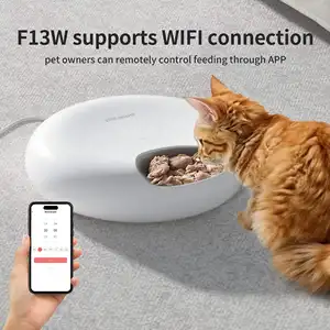 Petwant Smart WIFI6食事ペットボウルフィーダー猫用LEDスクリーン付き自動フードディスペンサー小動物