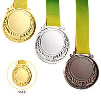 Nouvelle Offre 2026 : Médailles de Vainqueur en Or, Argent et Bronze de 6,8 cm, Style Épi de Blé, en Gros, pour Tournois, avec Rubans Rouge et Blanc
