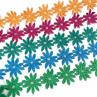 Garniture étroite en dentelle brodée en polyester personnalisée, multicolore
