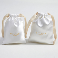 Pochette à Bijoux Personnalisée de Luxe en Soie Satinée avec Cordon, Emballage Cadeau de Mode