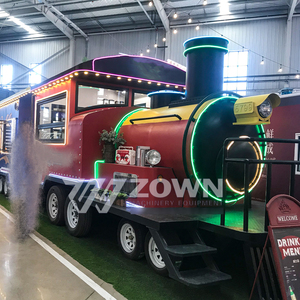 รถขายอาหารเคลื่อนที่ไฟฟ้า ZOWN พร้อมระบบล้อลาก ปรับแต่งขนาดและสีได้ ป้ายไฟ LED ตกแต่งดอกไม้ ใช้งานกลางแจ้ง รับประกัน 2 ปี - Product Image 1