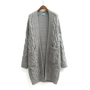 Moda donna inverno autunno maglione aperto <span class=keywords><strong>Cardigan</strong></span> lungo a maglia <span class=keywords><strong>cappotto</strong></span> da donna per il commercio all'ingrosso - Product Image 3