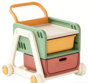 多機能4輪幼児用学習歩行器-収納付きプッシュ式ベビーカー、乳児へのギフト、耐荷重15kg、6ヶ月～3歳向け - Product Image 3