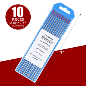 10 unidades de cabezales de electrodo de tungsteno de torio de 175 mm, color rojo, tipo aguja, para máquina de soldadura TIG con función TIG - Product Image 2