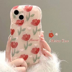 เคสป้องกันเลนส์ลายดอกไม้แสนโรแมนติกสำหรับ iPhone 15 14 13 12 11 PRO MAX 14 15 PLUS เคสมือถือลายดอกไม้สีแดงหวาน - Product Image 2