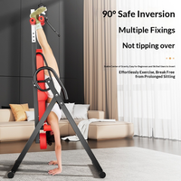 Banco de Inversión para Gimnasio en Casa, Altura Ajustable de 131-190 cm, Inversión de 90 Grados, 3 Niveles, Estiramiento de Columna, Moldeador Corporal, Plegable, Carga de 200 kg