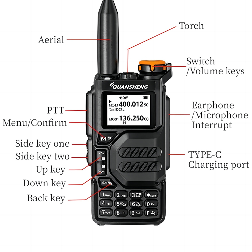 QUANSHENG UV-K5 Radio - 5-10km DMR Handheld Walkie Talkie