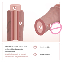Hismith Dildo en silicone double densité de 9,5 pouces, avec textures de veines surélevées insérables de 6,5 pouces, ultra large, KlicLok, jouet sexuel pour adultes, vente en gros