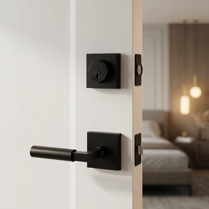 OEM Square Rose Black Lever Handle with Deadbolt <strong>Lock</strong> for Entrance <strong>Door</strong> <strong>Combo</strong> <strong>Lock</strong> Set Interior <strong>Door</strong> <strong>Lock</strong> Hardware - Product Image 1