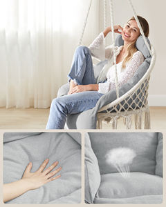 SONGMICS Garden Hanging <strong>Hammock</strong> Handmade Swing Outdoor&amp; Indoor Hanging <strong>Hammock</strong> Swing Chair - Product Image 5