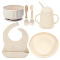 Nouvel ensemble de vaisselle en silicone écologique sans BPA anti-déversement pour bébés et tout-petits