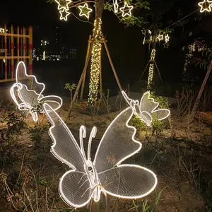 Lumière LED créative à motif papillon P67, étanche pour l'extérieur, pour sol de jardin, décoration de jardin, pour pelouse