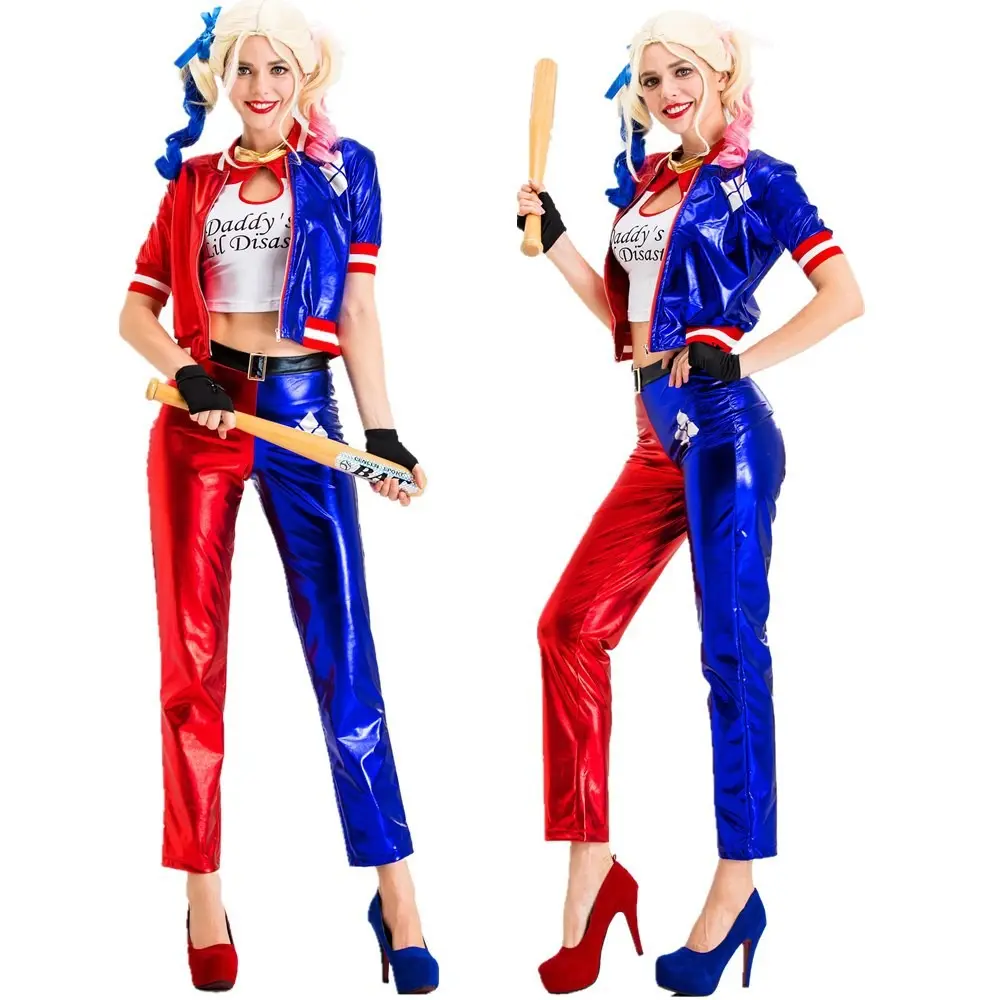 Disfraz de Halloween para adultos, traje del Escuadrón suicida, Harley Quinn