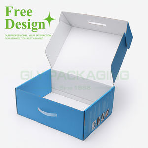 กล่องพกพาแบบกำหนดเองพร้อมหูหิ้วพลาสติกสำหรับผลิตภัณฑ์อิเล็กทรอนิกส์ กล่องบรรจุภัณฑ์สำหรับการขนส่งที่เป็นมิตรกับสิ่งแวดล้อมทำจากกระดาษรีไซเคิล - Product Image 2