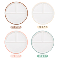 Assiettes colorées pour tout-petits, divisées, personnalisées, en silicone enveloppé de porcelaine, assiette bébé en céramique avec base à ventouse