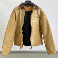 Veste de travail pour homme en toile robuste 12 oz, 100 % coton, style vintage délavé à l'acide, design personnalisé OEM, pour les travailleurs en hiver, look décontracté