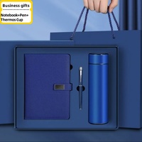 Ensemble de carnet de notes A5 de luxe personnalisé, aspect cuir PVC/PP souple, outils de voyage d'affaires, stylo, thermos, parapluie, batterie externe, accessoire de bureau