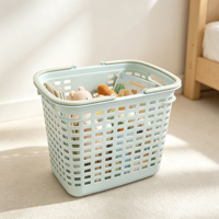 Panier de rangement rectangulaire en plastique PP perforé avec poignées, idéal pour salle de bain, armoire, aliments, légumes, fruits - Vente en gros usine