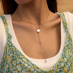 Collier ras du cou en acier inoxydable plaqué or 18 carats avec perles rondes, non ternissant, vente en gros, pour femmes - Product Image 3