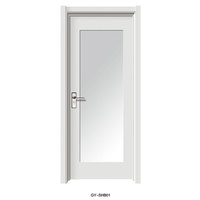 Porte intérieure moderne en bois blanc avec verre dépoli transparent, 3 panneaux, style Shaker, apprêtée blanche, taille personnalisable, pour hôpital