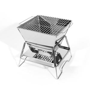 Portable Outdoor Fire Pit Stove <b>Silver</b> Four-Sided Wood-Burning Camping <b>Grill</b> For Outdoor Cooking - Product Image 3
