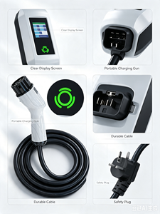 เครื่องชาร์จรถยนต์ไฟฟ้าแบบพกพา Z7C 3.5KW 7KW Type 2 รองรับไฟ AC230V สำหรับใช้ในบ้านในยุโรป พร้อมหน้าจอ LCD และรองรับ WiFi - Product Image 1