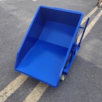 Bacs basculants équilibrés pour chariot élévateur de 0.75 mètres cubes avec trémie de déchargement automatique et verrouillage automatique à ressort