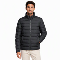 Veste d'hiver décontractée pour homme, double face, en polyester lavé, avec fermeture éclair, livraison rapide en gros OEM