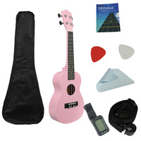 Concert Ukulele 23 Inch 4-String Basswood Body Matte Finish Nylon Strings Open Gear Tuning Durable Beginner-Friendly Home