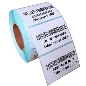 Étiquette de code-barres personnalisée en usine, taille 60*40, vierge, thermique directe, pour entrepôt, avec code QR et code-barres UPC, en rouleau - Product Image 5