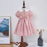 Robe smockée pour bébé fille, vêtements de boutique pour enfants, broderie florale, été, fleurs