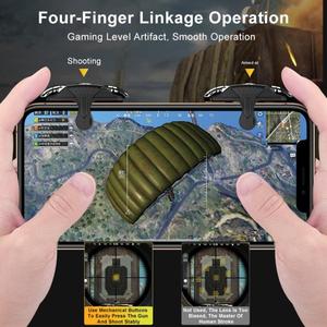 Controlador de juego móvil X10 con gatillo de 4 dedos para PUBG Sensitive Shoot Phone Game <span class=keywords><strong>Trigger</strong></span> L1 R1 Aim Keys Joystick Game Controller - Product Image 5