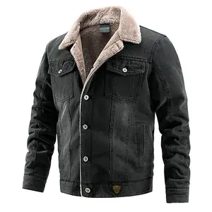 Men's Denim Jacket Autumn And Winter Wash Cotton Fashion Pile Thickened Turndown Collar Men's Jacket