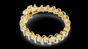 Pulsera de Plata de Ley con Diamantes Cultivados en Laboratorio con Diseño de Onda Plateada, Chapada en Plata, con Elegancia Moderna y Brillo Sutil, Ideal para Regalo - Product Image 6