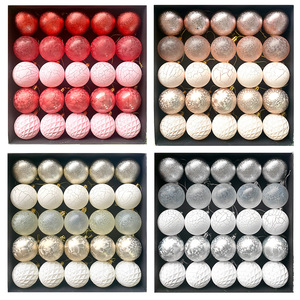 European Vintage Cracked <b>Plastic</b> Christmas Baubles Classic Hanging Ornaments For Hotel Window Xmas <b>Tree</b> Decor Wholesale - Product Image 5