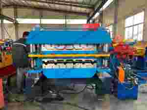 Hoàn toàn tự động hai lớp Tấm lợp cuộn tạo thành máy 1200mm cho ăn Chiều rộng cho xây dựng được thực hiện - Product Image 6