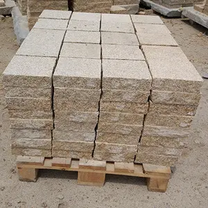 Factory Directe Verkoop Natuurlijke Geel Graniet Stone Split Oppervlak Graniet Kubus Luxe Patio Graniet Kubus Steen
