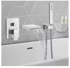 Đen Brass Tĩnh Nhiệt Thác Lưu Vực Bồn Tắm Vòi Hoa Sen Vòi Kép Xử Lý Giấu Điều Khiển Gốm Mưa Massage Máy Bay Phản Lực Phun - Product Image 4